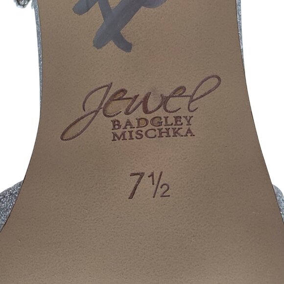 Jewel Badgley Mischka Womens 7.5 Silver Robles Crystal Kitten Heels Evening Pump - Picture 12 of 13